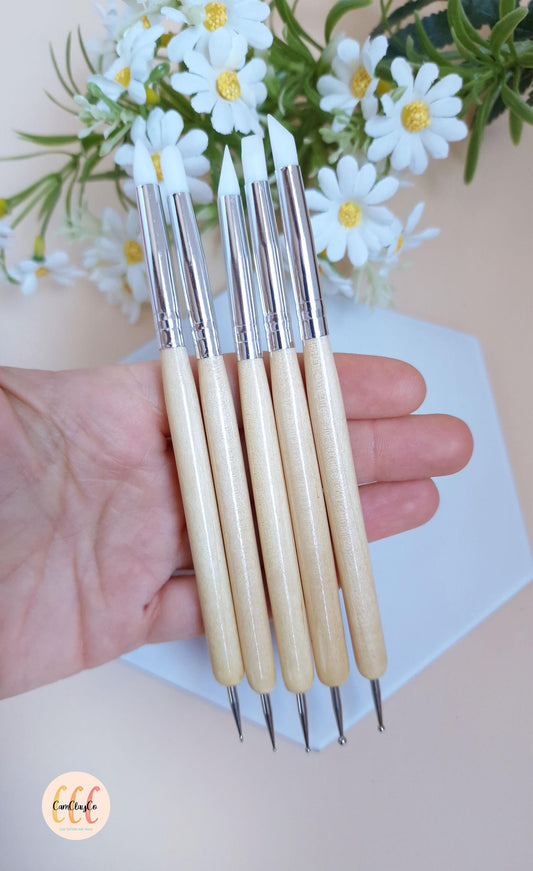 Outils en silicone et dotting tools, outils argile polymère