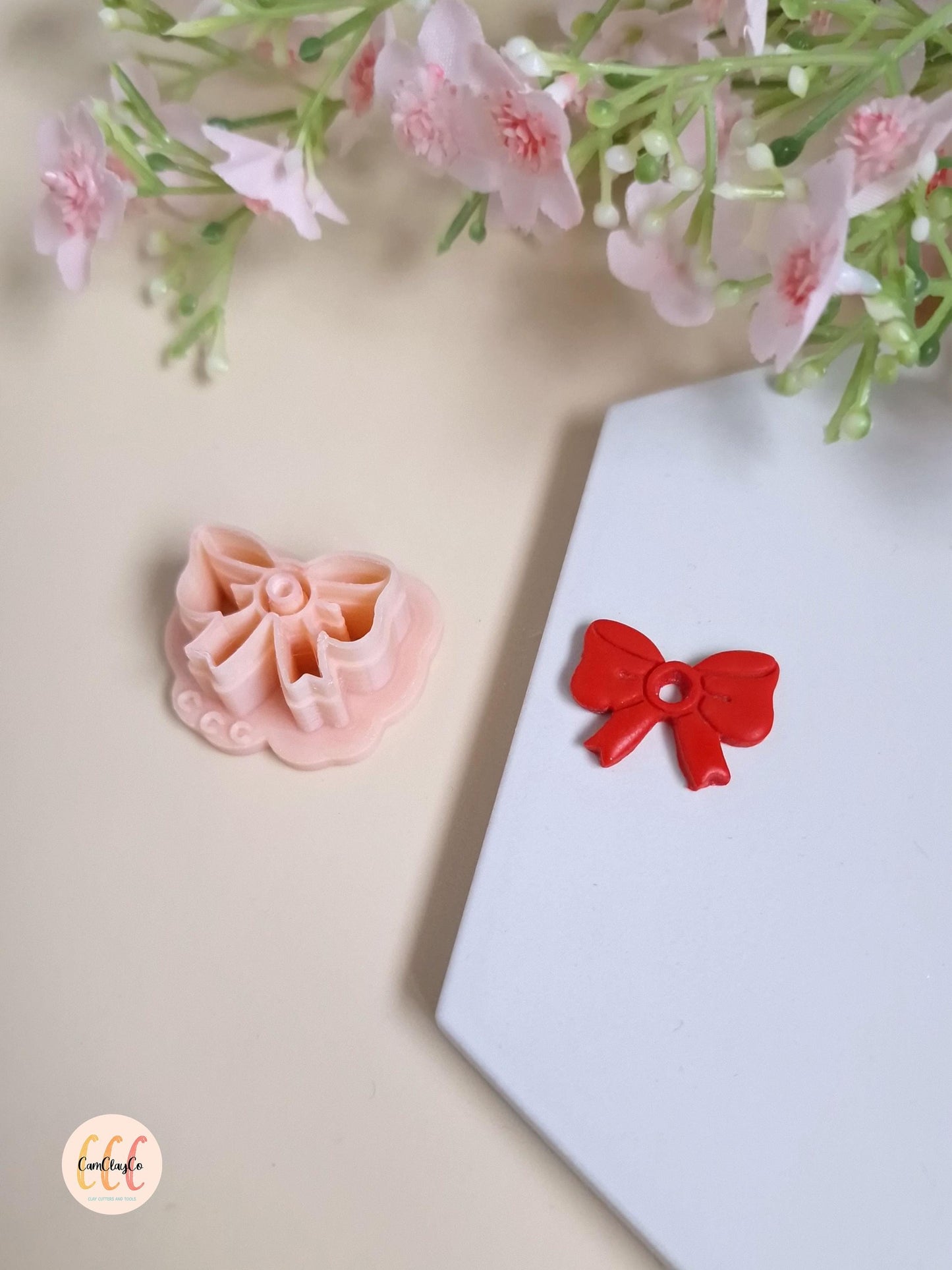3D Bow Cookie Cutter for Polymer Clay Jewelry Making, Interchangeable Hoop Earrings, Tassels