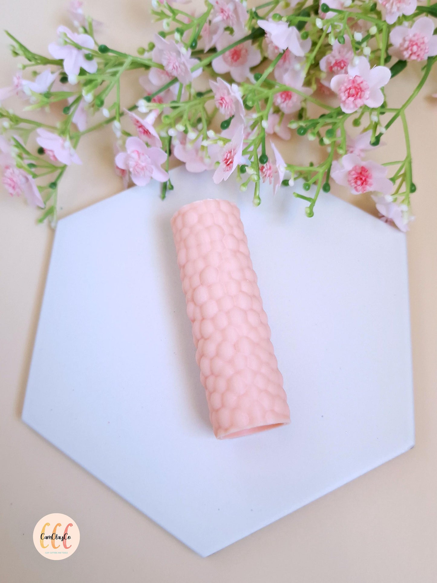 3D texture roller hammered effect for making polymer clay jewelry