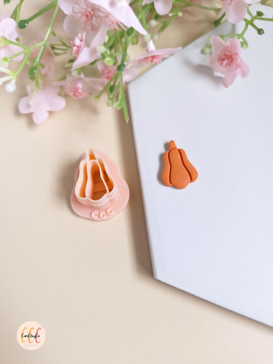 Emporte-pièce 3D en forme de citrouille allongée pour la fabrication de bijoux en argile polymère