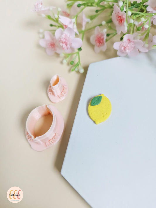 Emporte-pièces 3D en forme de citron et feuille pour la fabrication de bijoux en argile polymère