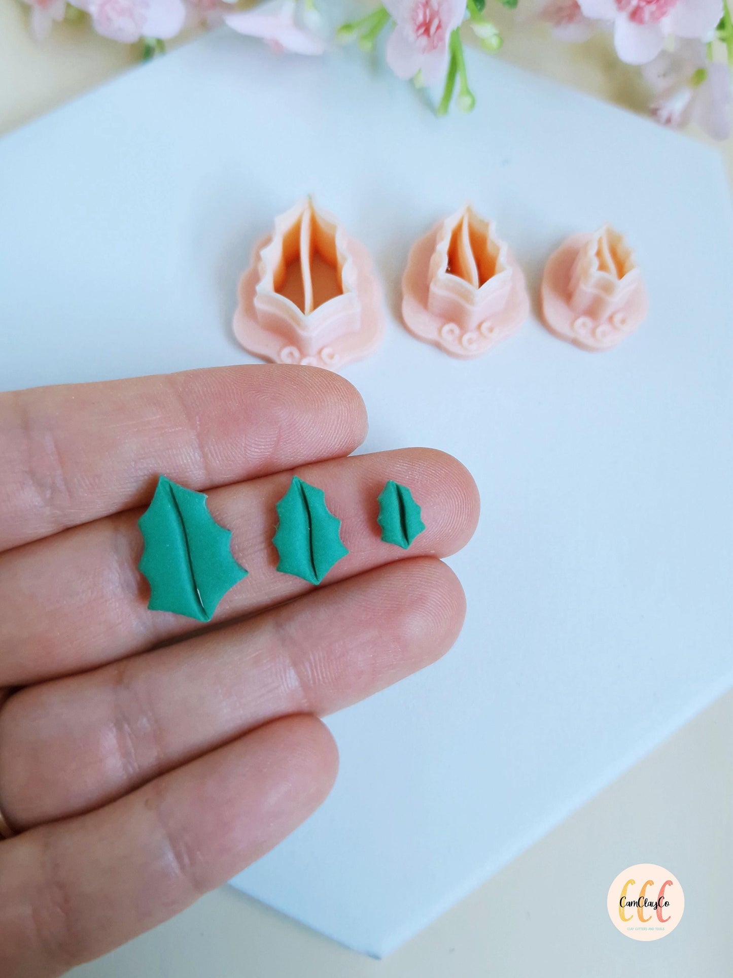 Emporte-pièce 3D en forme de feuilles de houx pour la fabrication de bijoux en argile polymère
