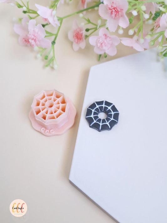 Emporte-pièce 3D en forme de toile d'araignée donut pour la fabrication de bijoux en argile polymère, créoles interchangeables, pampilles