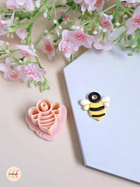 Emporte-pièce 3D en forme d'abeille pour la fabrication de bijoux en argile polymère, créoles interchangeables, pampilles