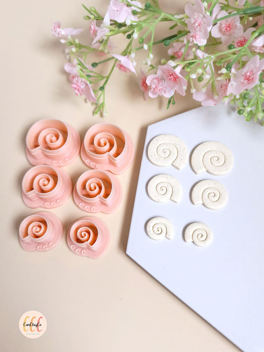 3D Snail Shell Cookie Cutters for Polymer Clay Jewelry Making