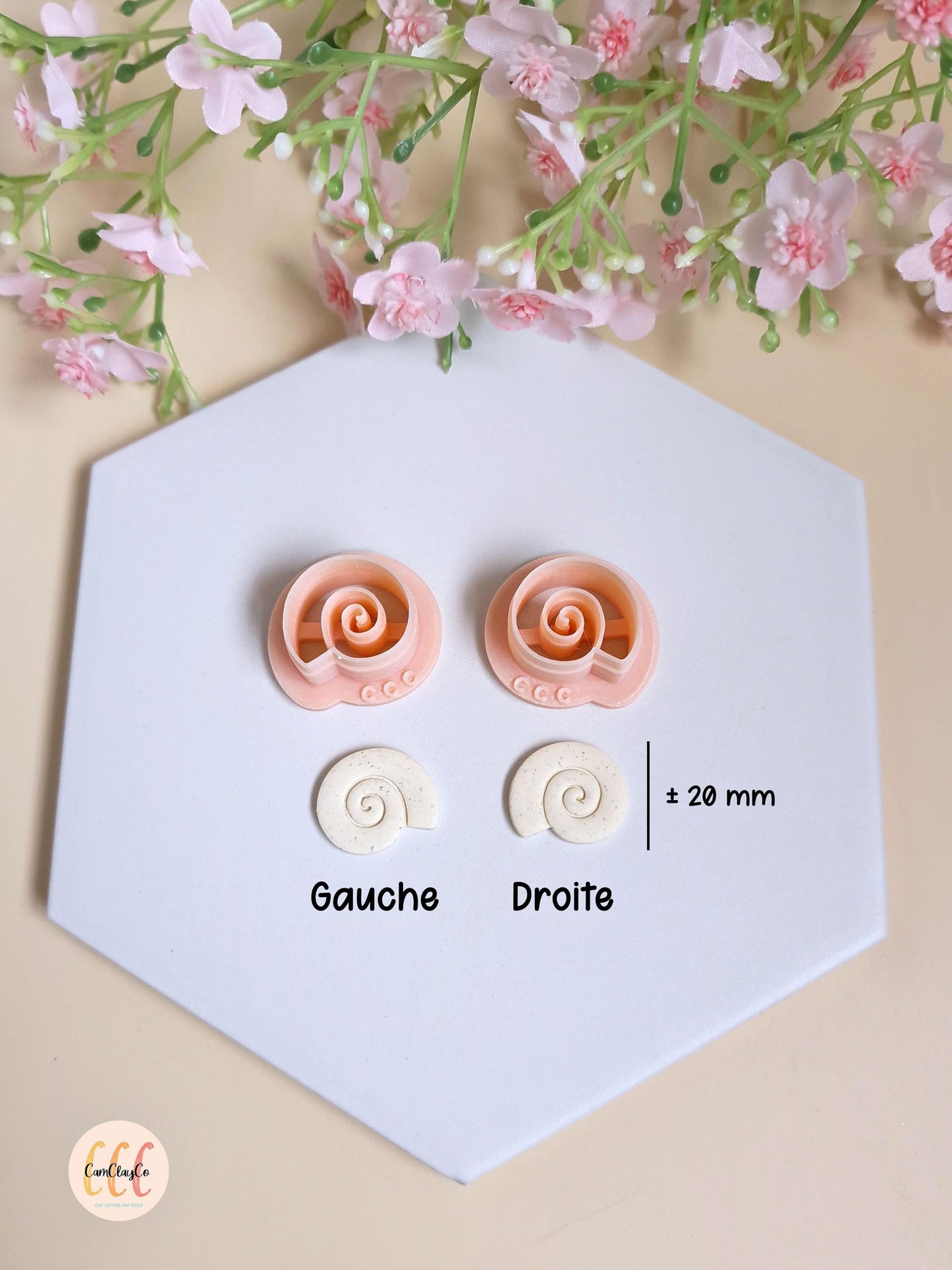 Emporte-pièces 3D en forme de coquillages escargots pour la fabrication de bijoux en argile polymère