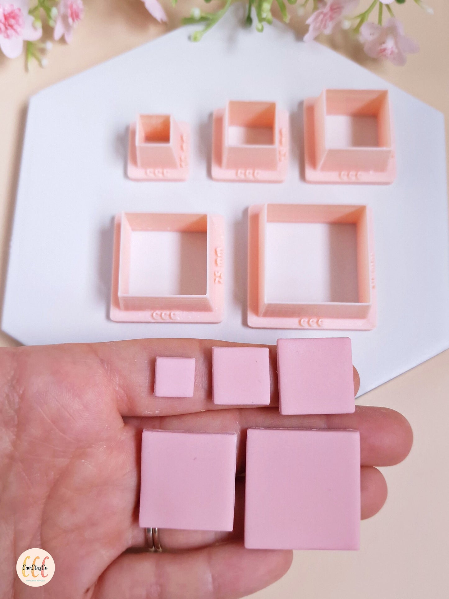 Emporte-pièces 3D en forme de carrés pour la fabrication de bijoux en argile polymère
