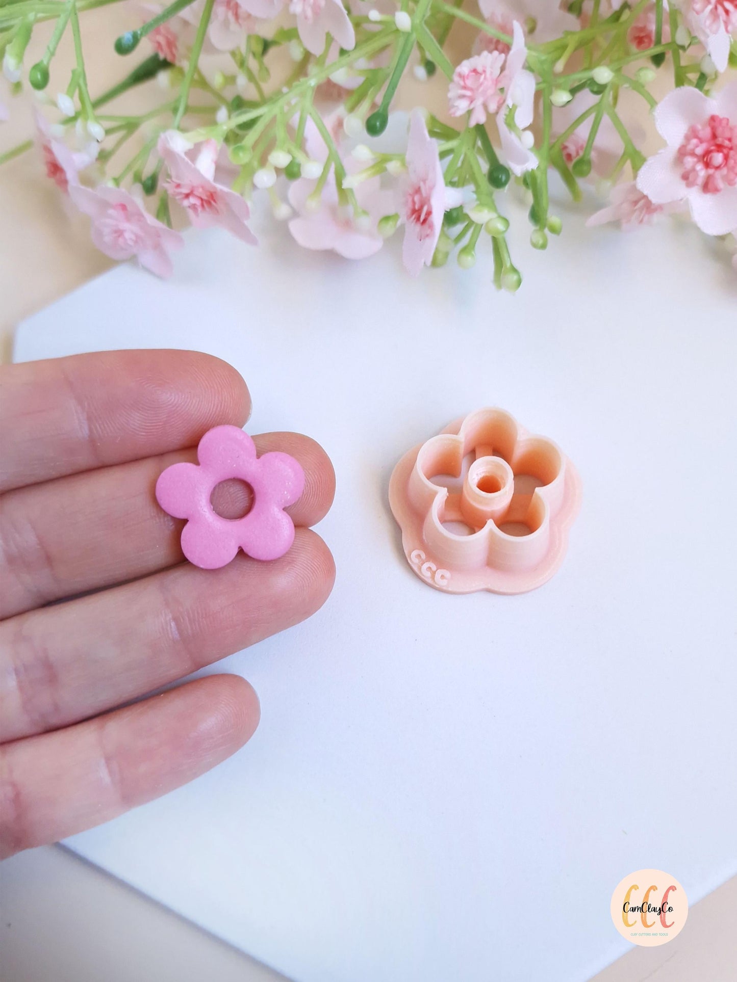 Emporte-pièce 3D en forme de fleur donut 5 pétales pour la fabrication de bijoux en argile polymère