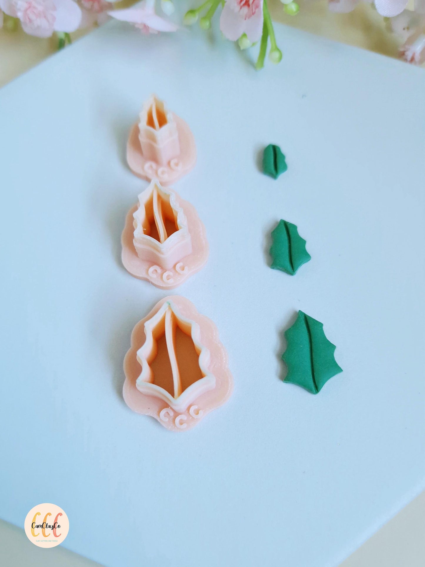 Emporte-pièce 3D en forme de feuilles de houx pour la fabrication de bijoux en argile polymère