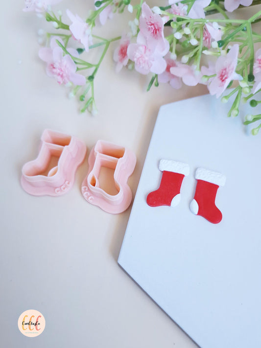 Emporte-pièces 3D en forme de chaussettes de Noël pour la fabrication de bijoux en argile polymère