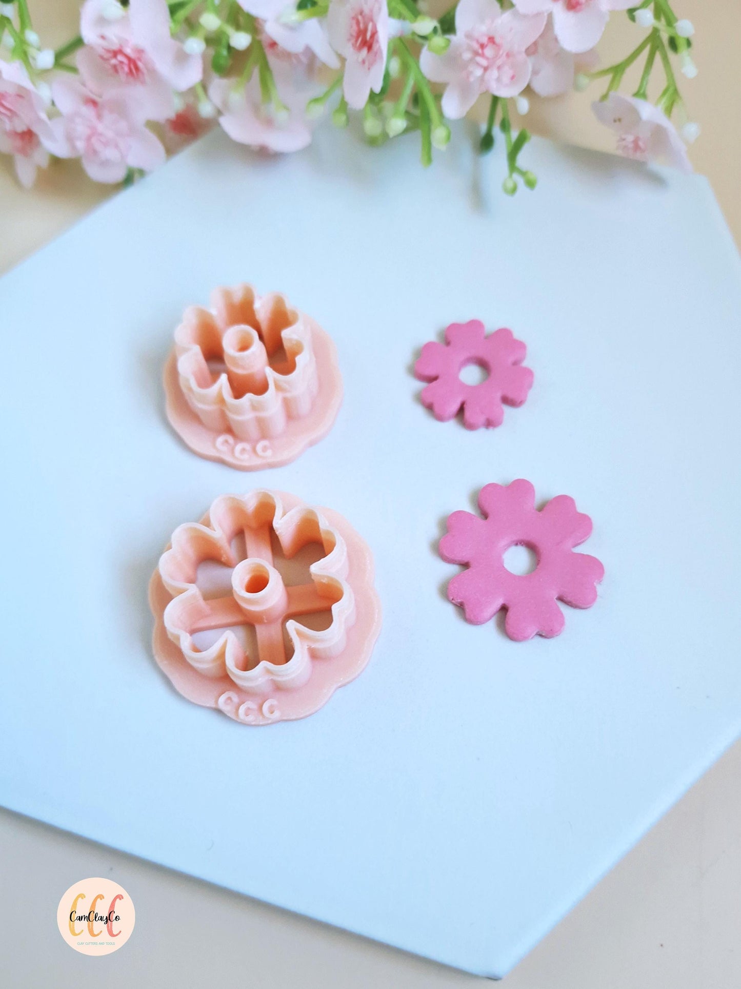 Emporte-pièces 3D fleurs 6 pétales doubles pour la fabrication de bijoux en argile polymère, créoles interchangeables
