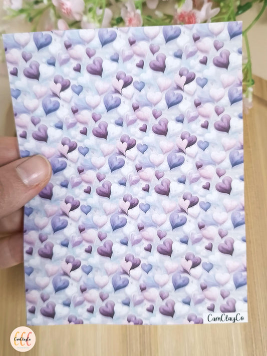 Feuille de transfert soluble à l'eau pour la fabrication de bijoux en argile polymère, Saint-Valentin - VD017