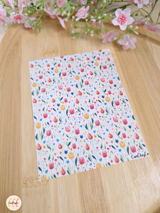 Feuille de transfert soluble à l'eau - Tulipes 01