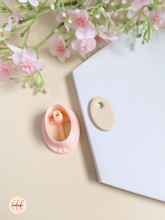 Emporte-pièce 3D en forme d'ovale pour la fabrication de bijoux en argile polymère, créoles interchangeables, pampilles