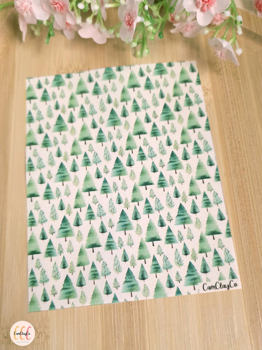 Feuille de transfert soluble à l'eau - Sapins 01