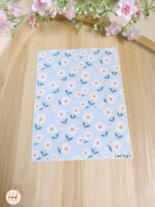 Feuille de transfert soluble à l'eau pour la fabrication de bijoux en argile polymère - Flowers 011