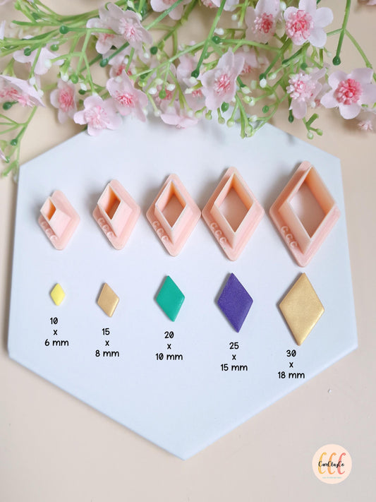 Emporte-pièce 3D en forme de losanges pour la fabrication de bijoux en argile polymère - Mardi Gras