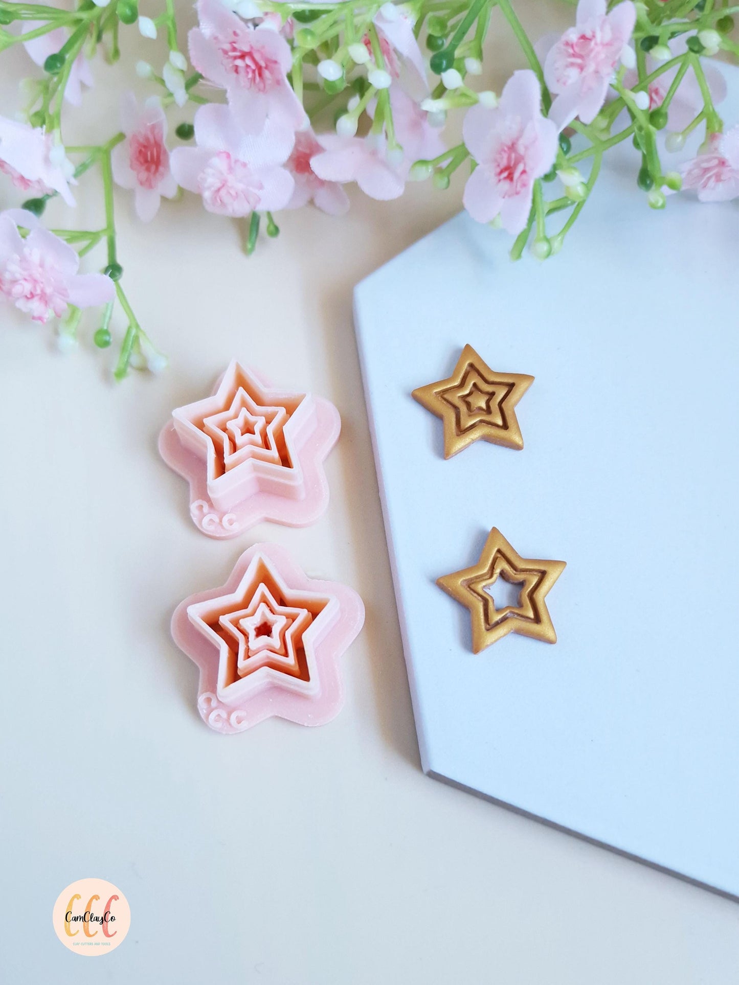 3D Star Cookie Cutters for Polymer Clay Jewelry Making, Interchangeable Hoop Earring Tassels