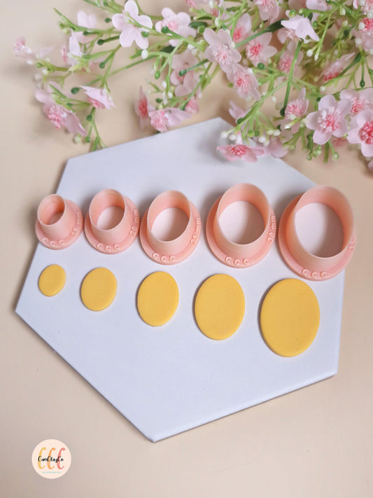 Emporte-pièces 3D en forme d'ovales pour fabrication de bijoux en argile polymère