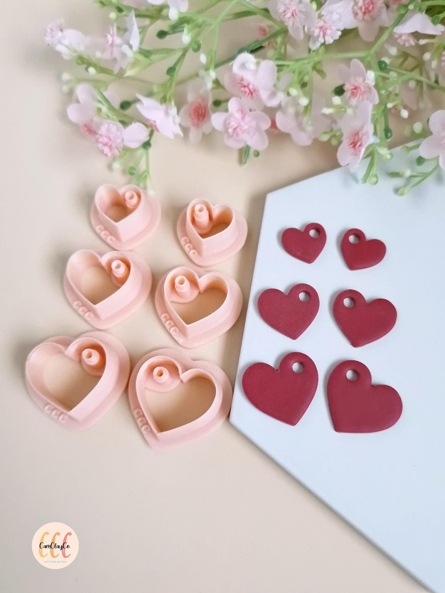 3D Heart Cookie Cutters for Polymer Clay Jewelry Making, Interchangeable Hoop Earrings, Tassels