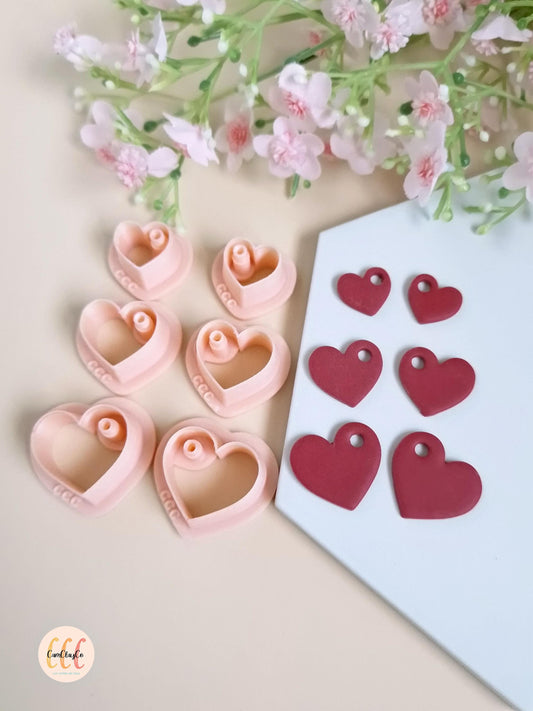 Emporte-pièces 3D en forme de cœurs pour la fabrication de bijoux en argile polymère, créoles interchangeables, pampilles