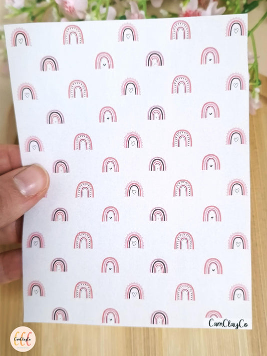 Feuille de transfert soluble à l'eau pour la fabrication de bijoux en argile polymère, Saint-Valentin - VD001