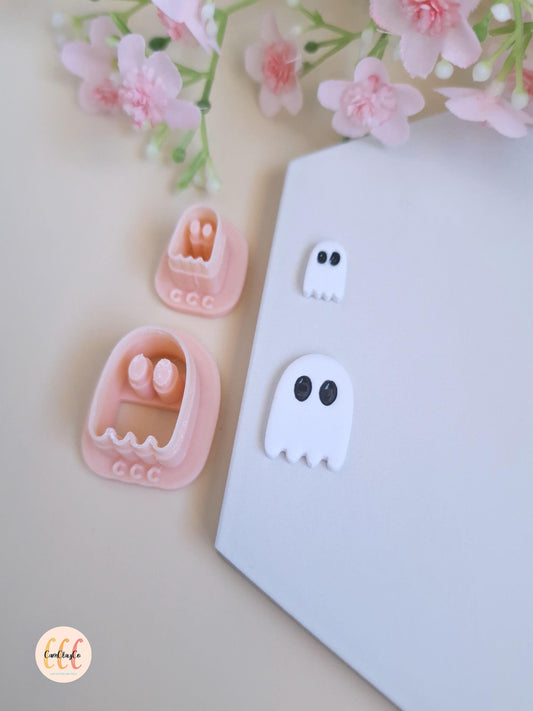 Emporte-pièce 3D en forme de fantôme, 2 tailles différentes, pour la fabrication de bijoux en argile polymère