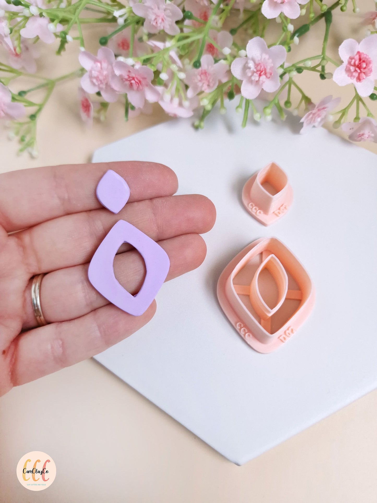Set of two cutters for making polymer clay jewelry - D02