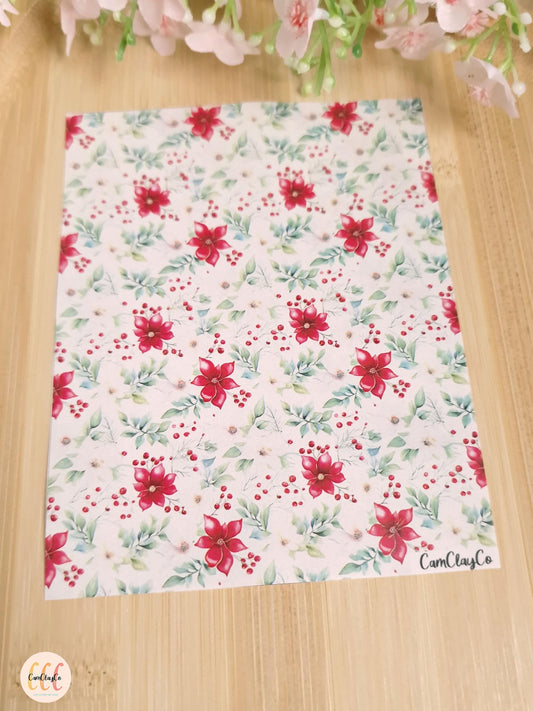 Feuille de transfert soluble à l'eau - Poinsettia 04