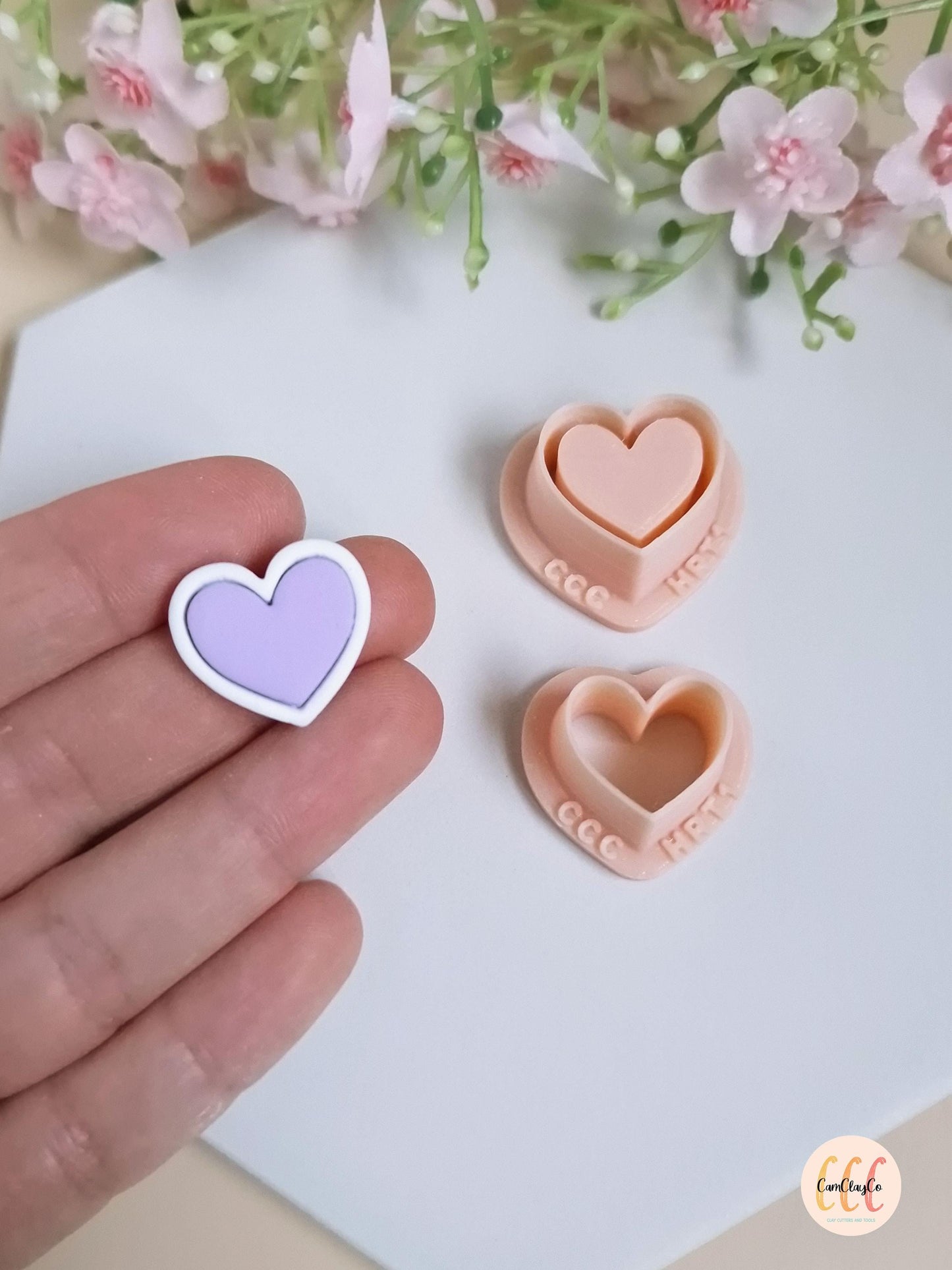 Set d'emporte-pièces 3D en forme de cœurs pour la fabrication de bijoux en argile polymère