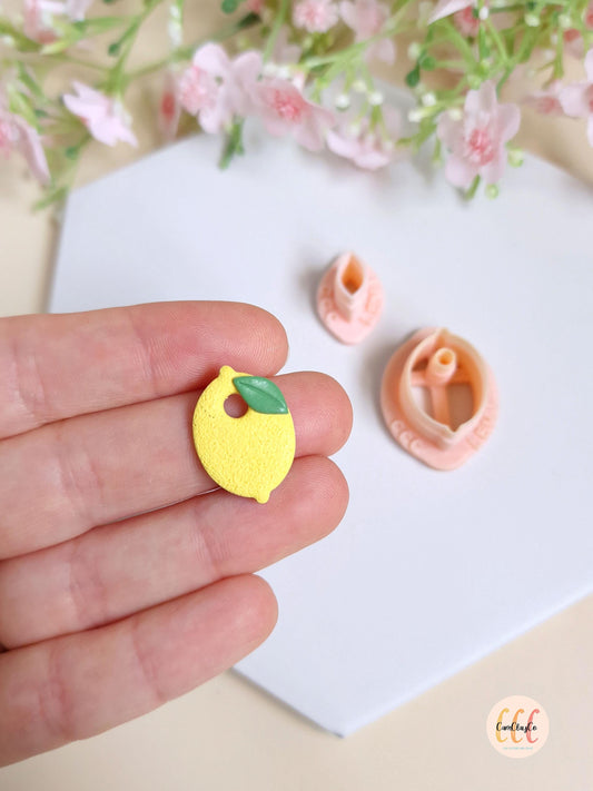 Emporte-pièces 3D en forme de citron et feuille pour la fabrication de bijoux en argile polymère, créoles interchangeables, pampille