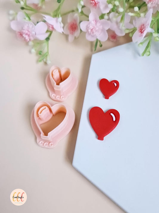 Emporte-pièces 3D en forme de cœurs ballons pour la fabrication de bijoux en argile polymère