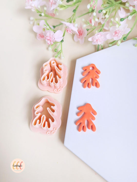 3D Coral Shaped Cookie Cutters for Polymer Clay Jewelry Making, Interchangeable Hoop Earrings, Tassels