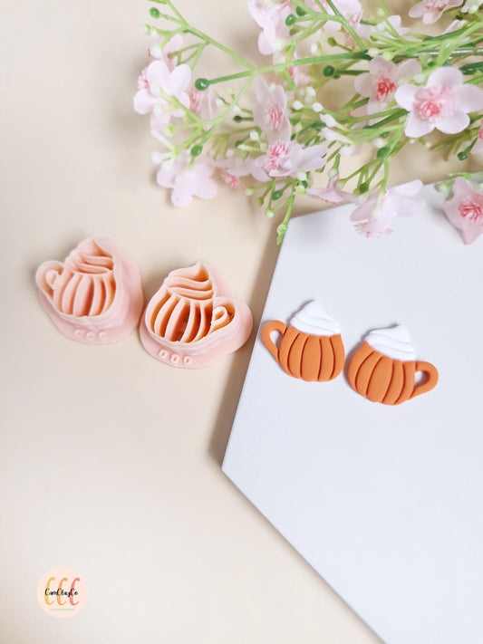 Emporte-pièces 3D en forme de tasses citrouilles pour la fabrication de bijoux en argile polymère