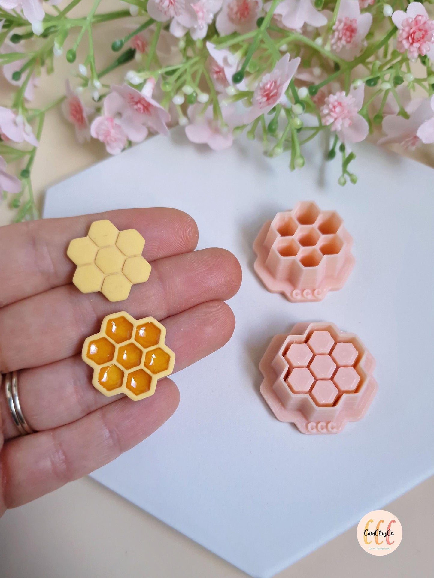 Emporte-pièces 3D en forme de nid d'abeille rond pour la fabrication de bijoux en argile polymère
