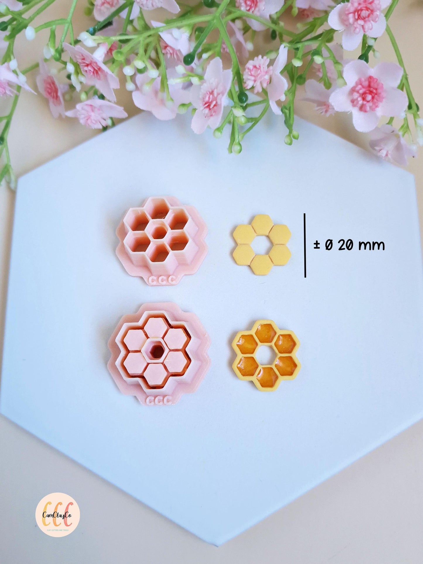 Emporte-pièces 3D en forme de nid d'abeille rond pour la fabrication de bijoux en argile polymère, créoles interchangeables, pampilles