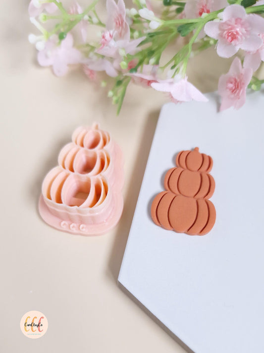 Emporte-pièces 3D en forme de pile de citrouilles pour la fabrication de bijoux en argile polymère