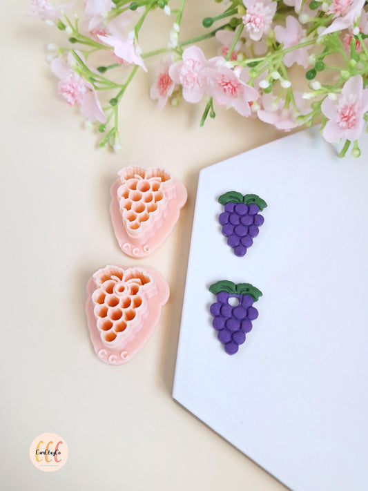 Emporte-pièces 3D en forme de raisin pour la fabrication de bijoux en argile polymère, créoles interchangeables