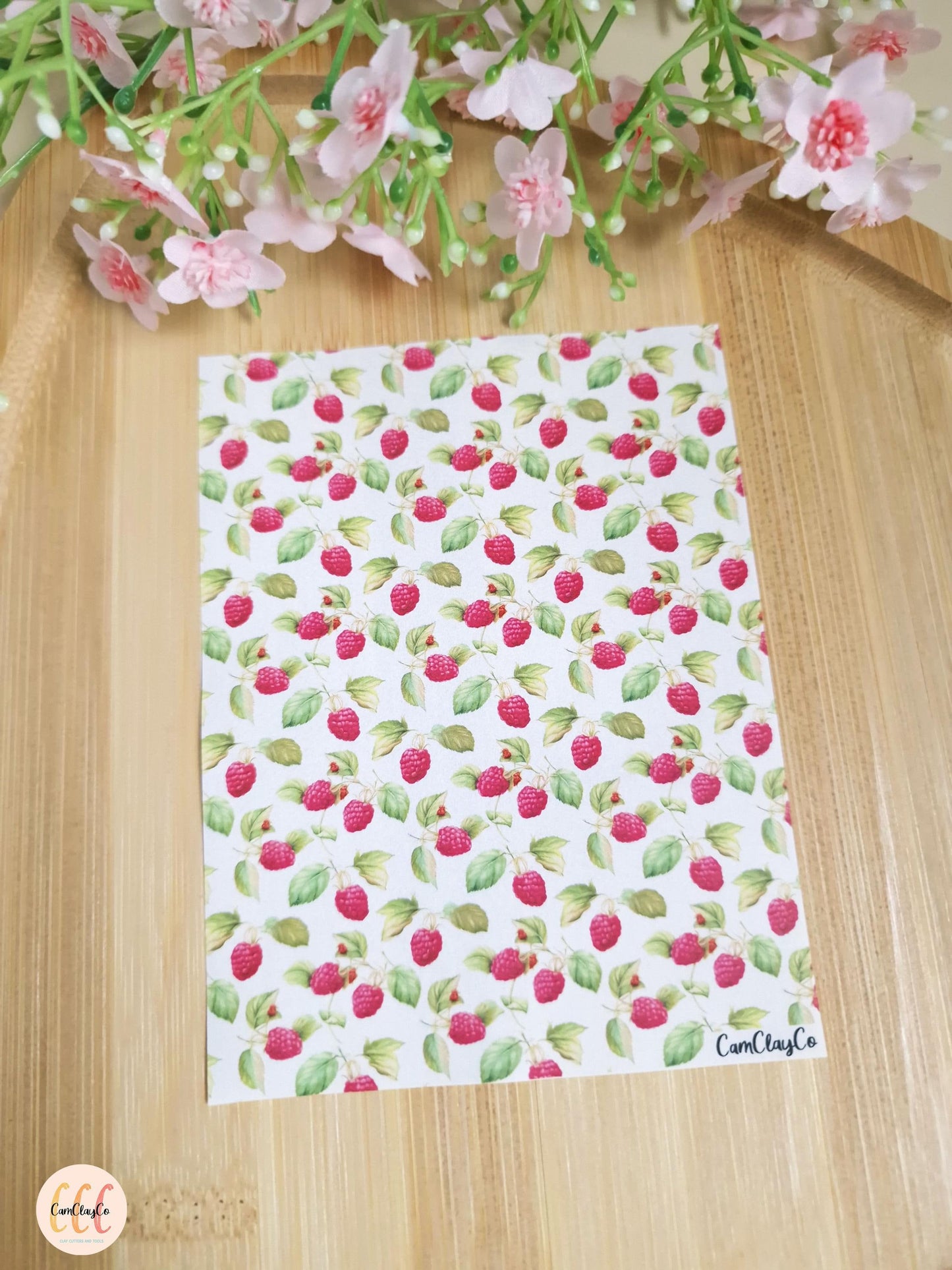 Water Soluble Transfer Sheet for Polymer Clay Jewelry Making - Raspberry 01