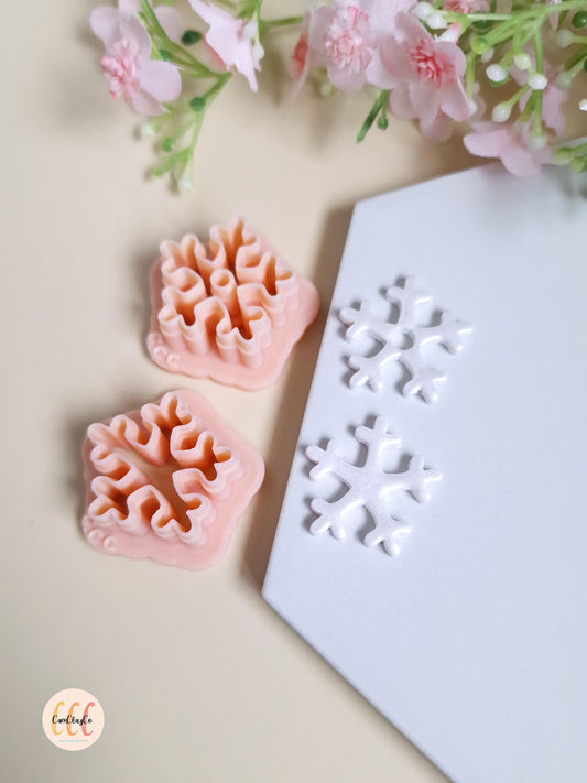 Emporte-pièces 3D en forme de flocons de neige pour la fabrication de bijoux en argile polymère, pampilles pour créoles interchangeables