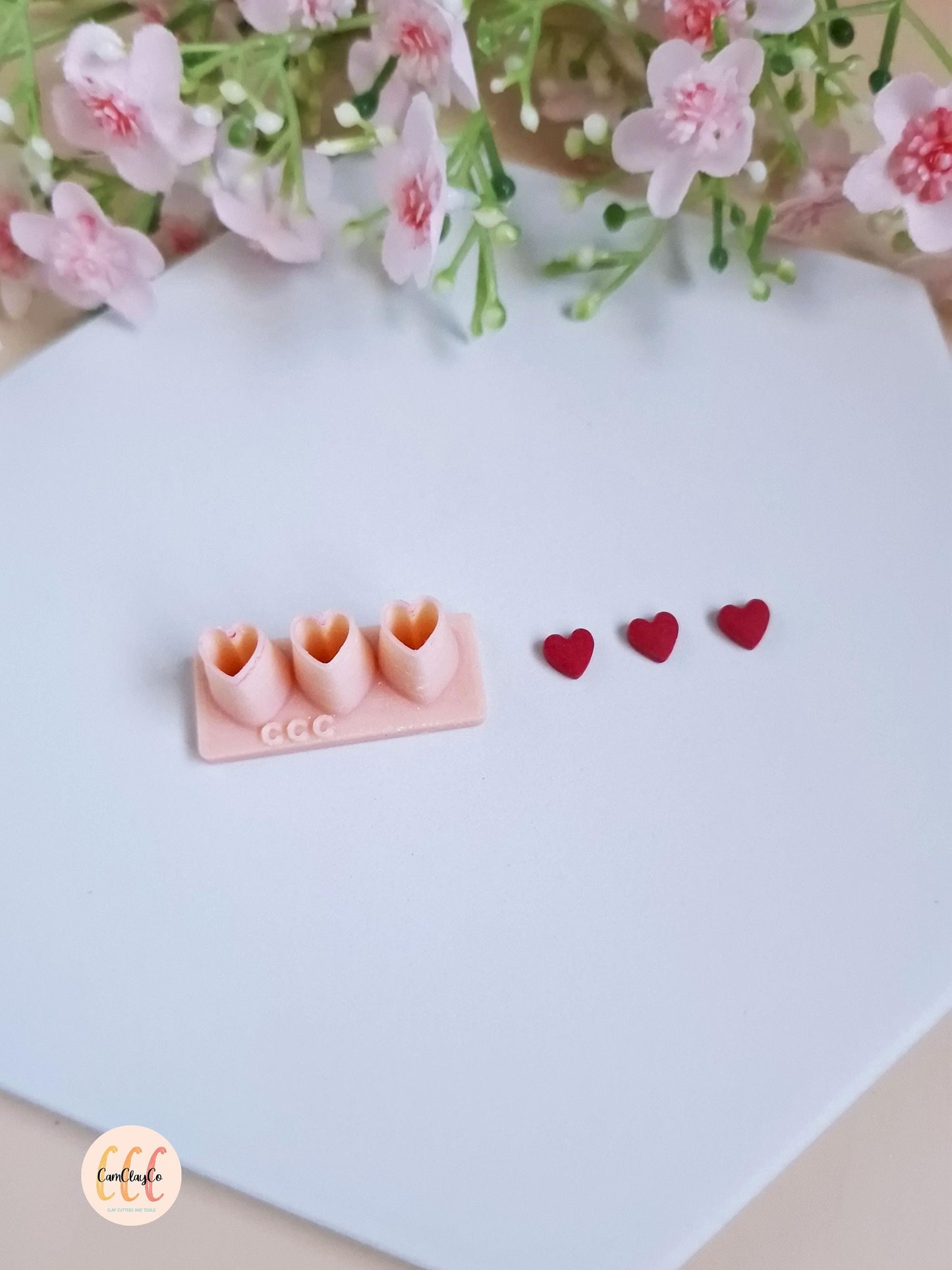 Emporte-pièce 3D en forme de trois petits cœurs pour la fabrication de bijoux en argile polymère
