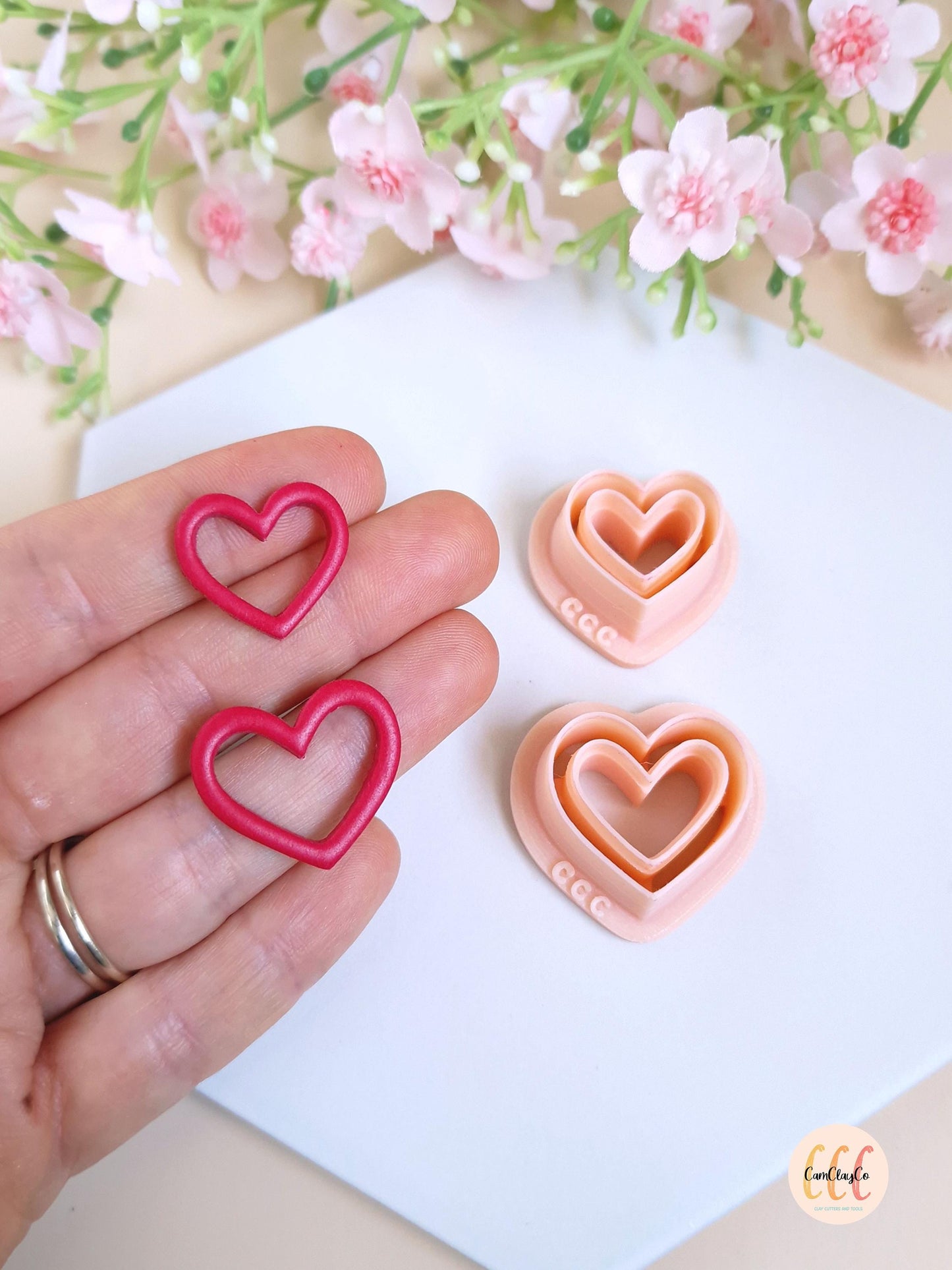 3D Hollow Heart Cookie Cutters for Polymer Clay Jewelry Making