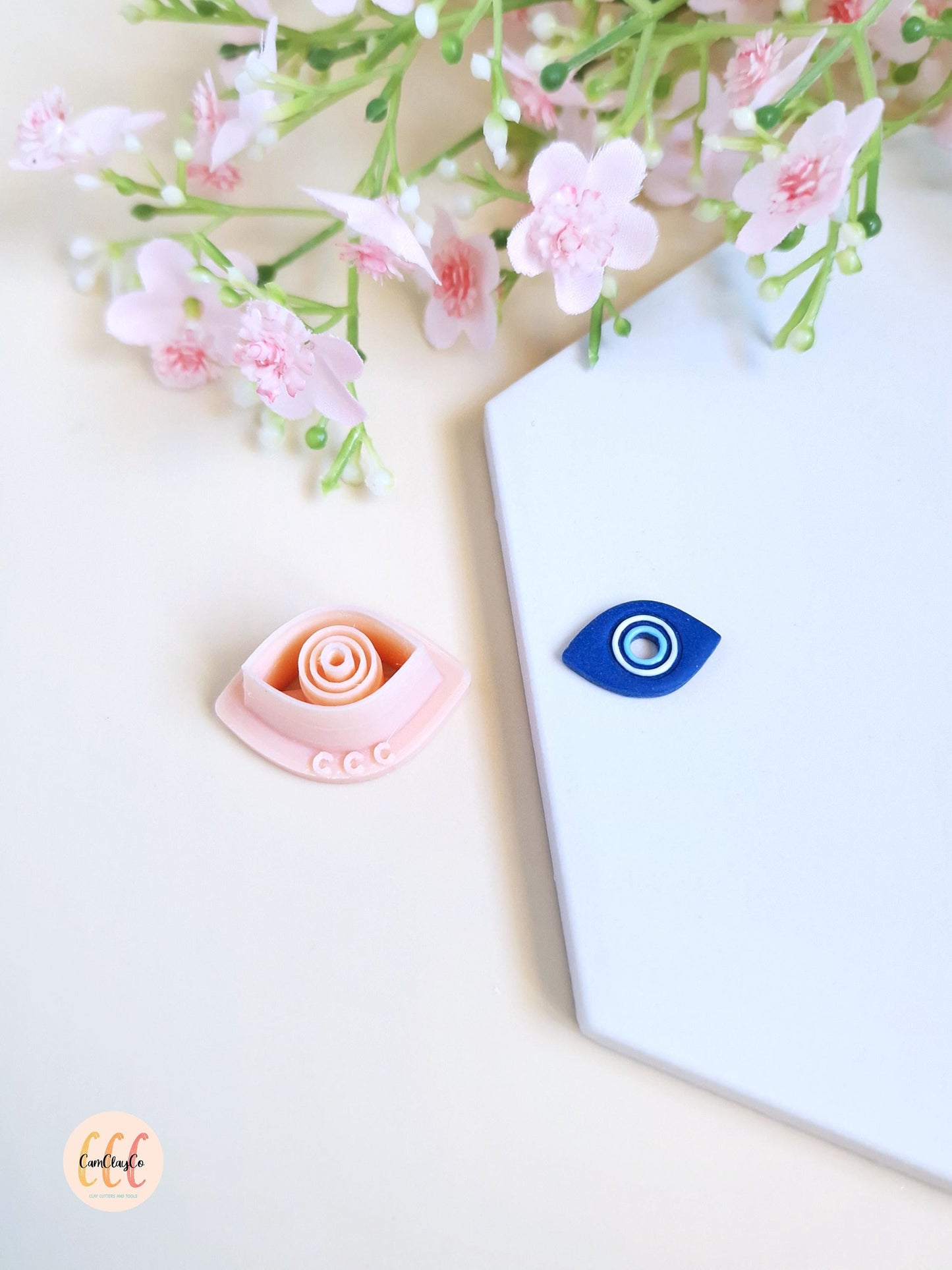 Emporte-pièce 3D en forme de mauvais œil, evil eye, pour la fabrication de bijoux en argile polymère, pampilles créoles interchangeables