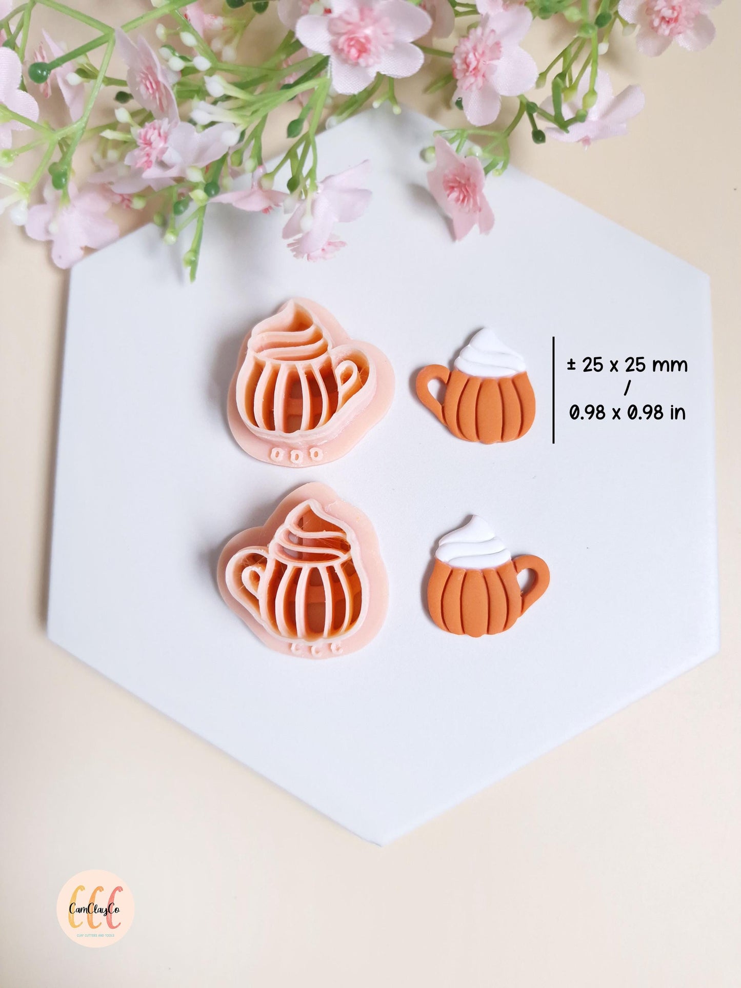 Emporte-pièces 3D en forme de tasses citrouilles pour la fabrication de bijoux en argile polymère