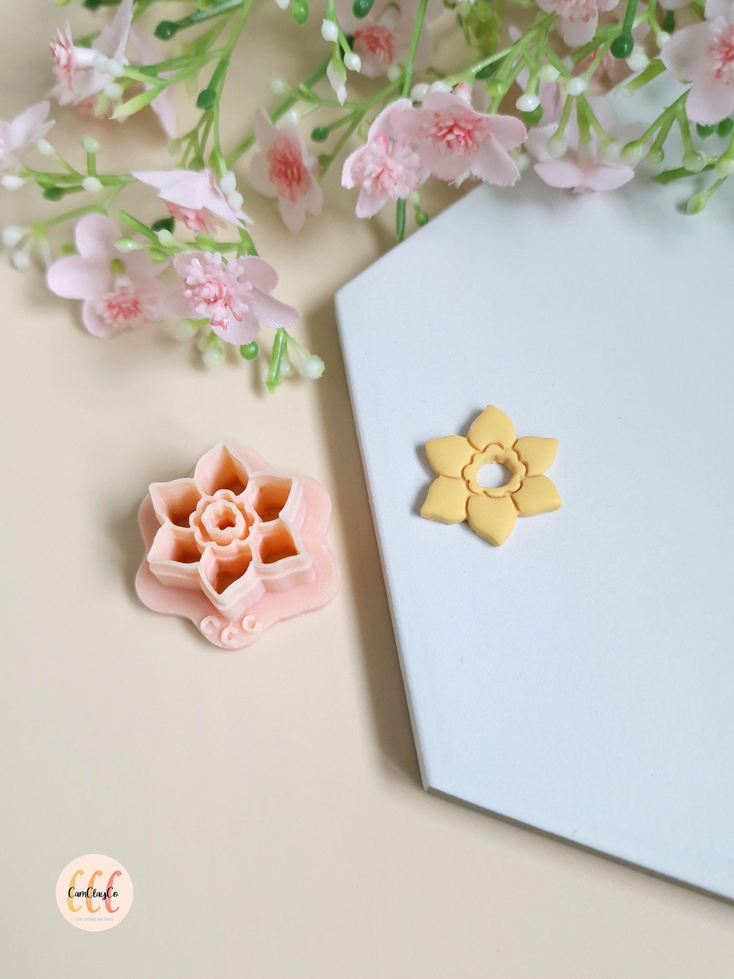 3D Narcissus Cookie Cutter for Polymer Clay Jewelry Making, Interchangeable Hoop Earrings, Tassels