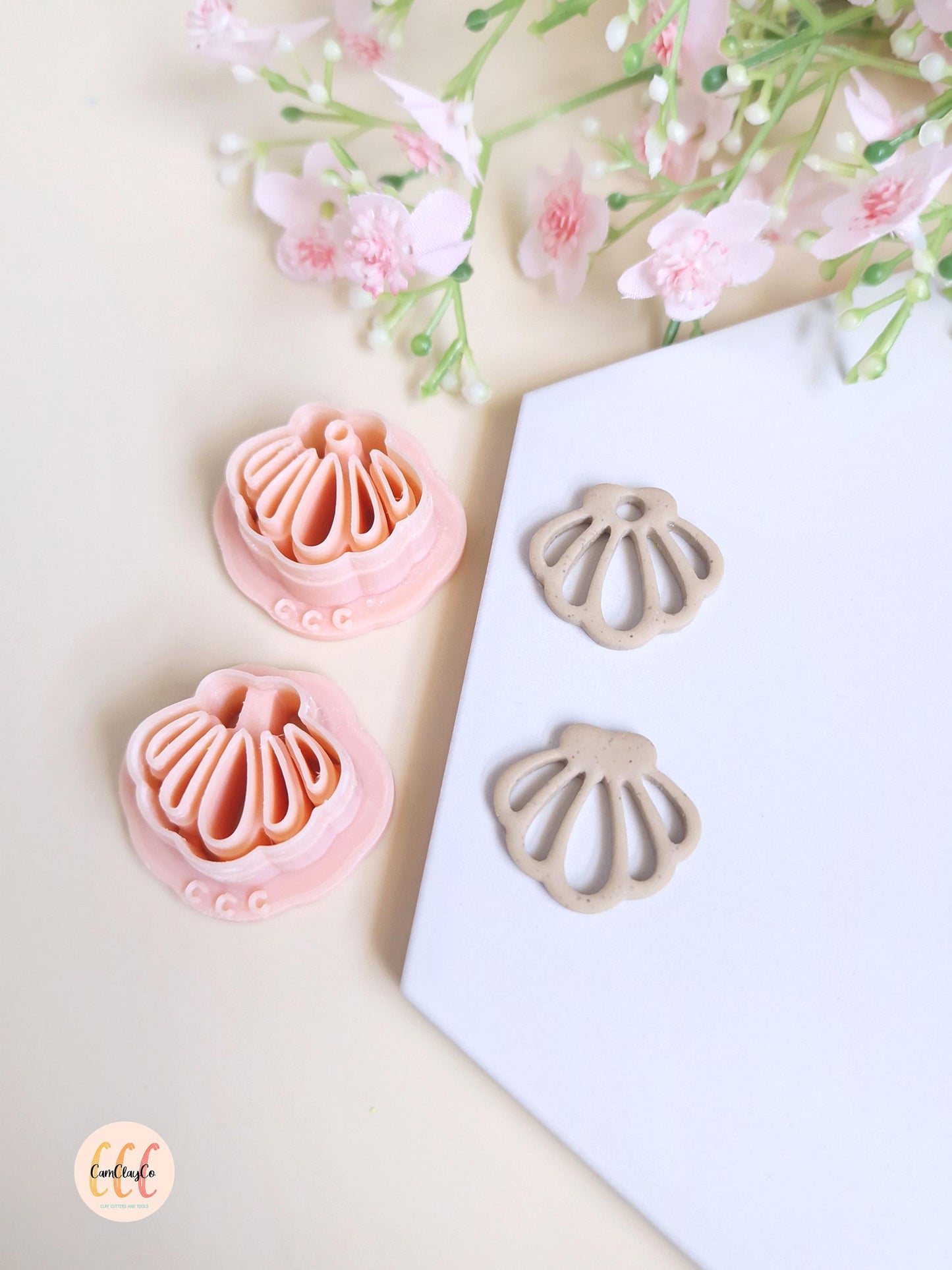 3D Openwork Shell Cookie Cutters for Polymer Clay Jewelry Making, Interchangeable Hoop Earrings, Tassels