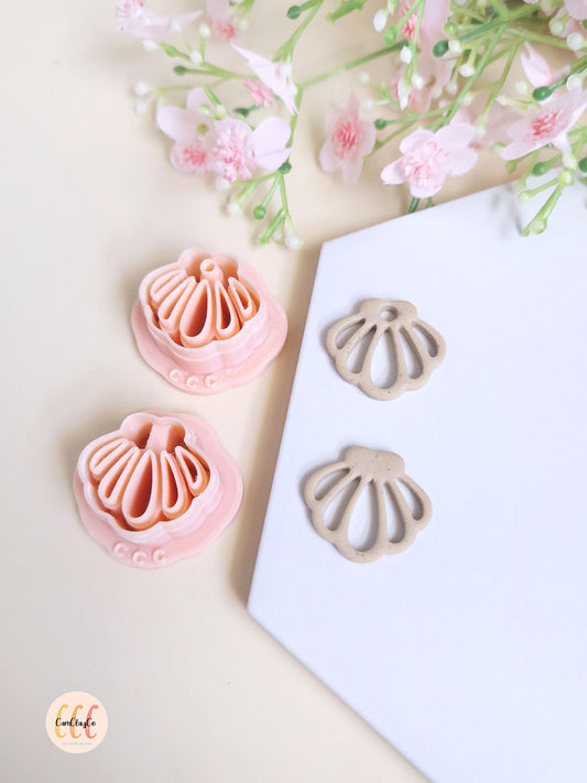 Emporte-pièces 3D en forme de coquillage ajouré pour la fabrication de bijoux en argile polymère, créoles interchangeables, pampilles