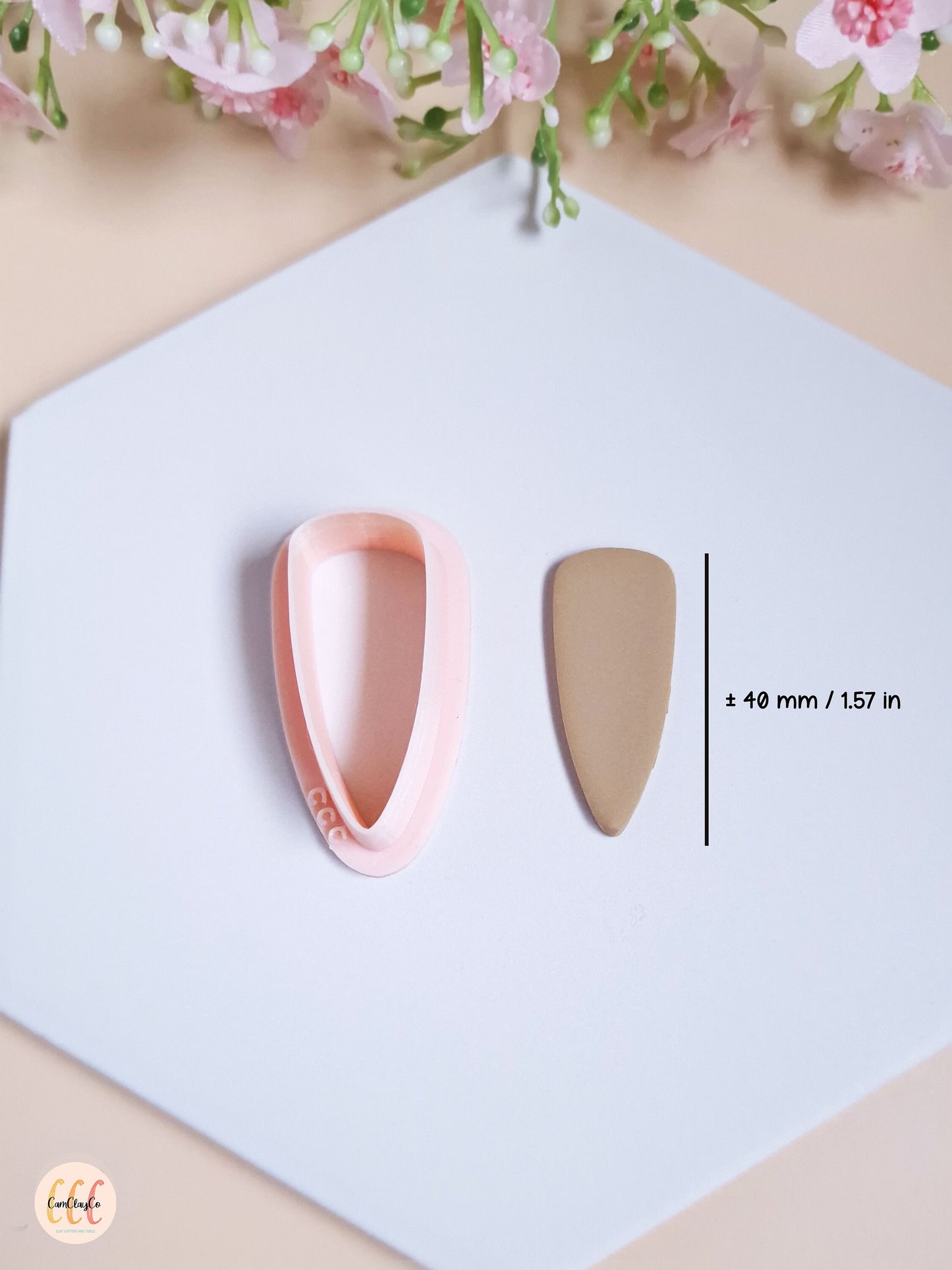 Emporte-pièce 3D en forme de goutte diamant pour argile polymère