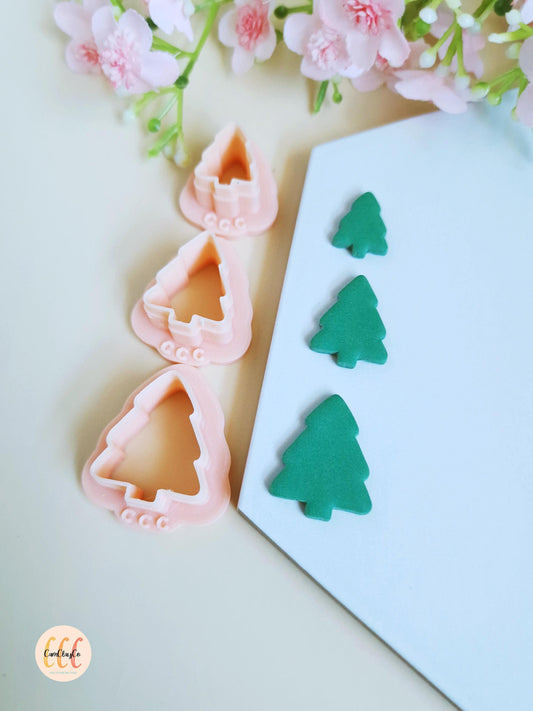 Emporte-pièce 3D en forme de sapins pour la fabrication de bijoux en argile polymère