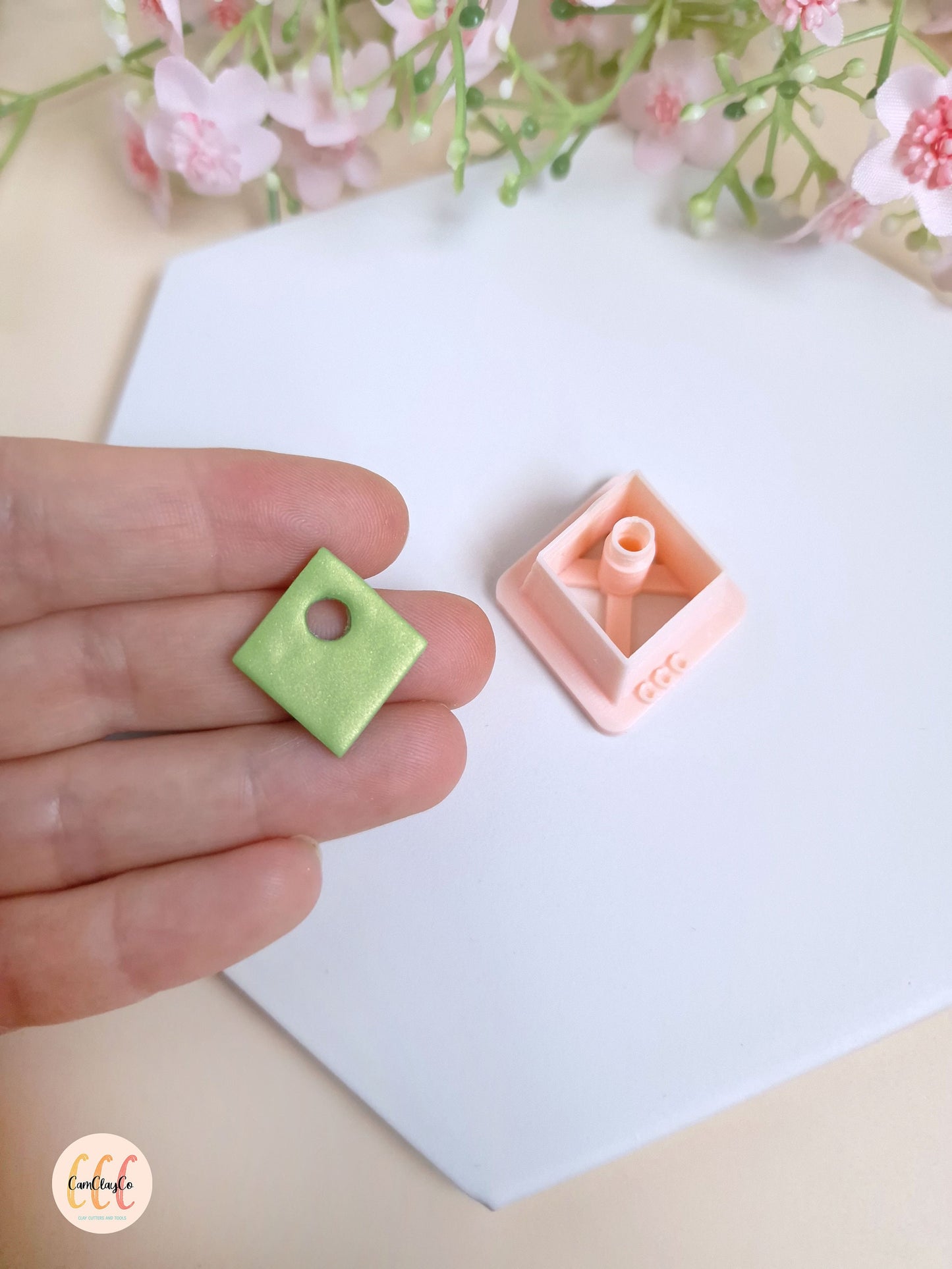 Emporte-pièce 3D en forme de losange pour la fabrication de bijoux en argile polymère, créoles interchangeables, pampilles